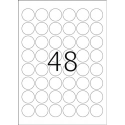 Etykiety samoprzylepne wodoodporne okrągłe 8034, A4, Ø 30 mm, folia żółta matowa, 1200 szt.